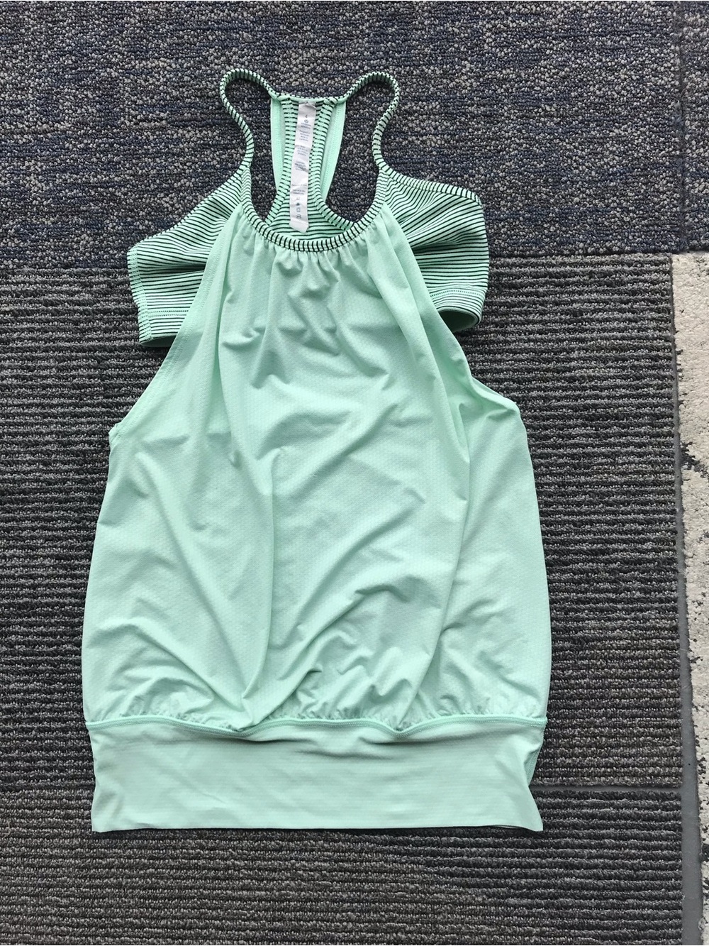 lululemon athletica Mint Green Striped Racerback Tank